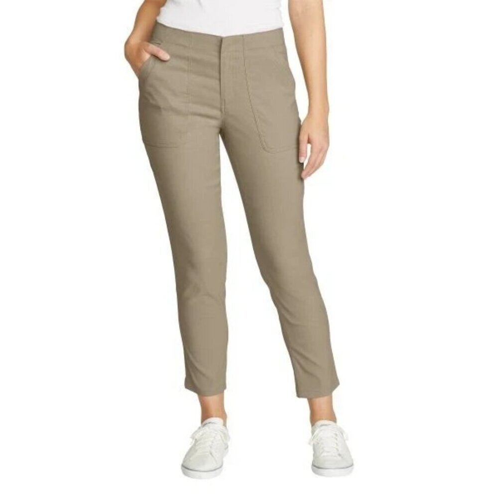 Eddie Bauer Slim Cropped Pants in Taupe